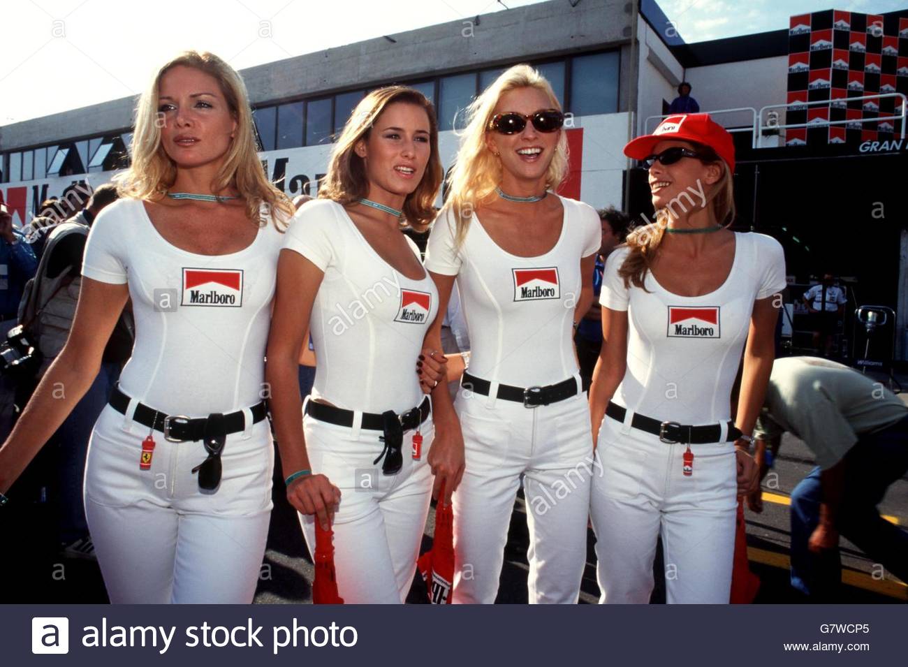 Marlboro girls at the practice for the Argentinean Grand Prix on 11 April 1997.