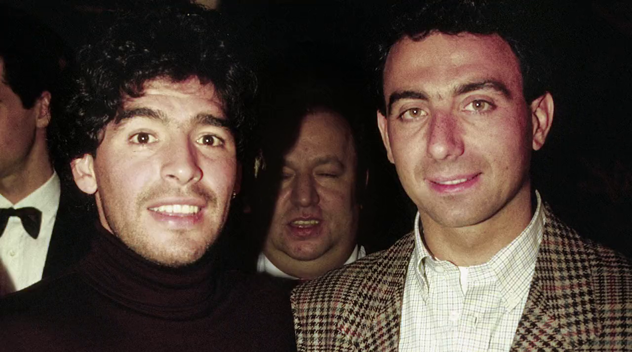 Michele Alboreto with Diego Armando Maradona.