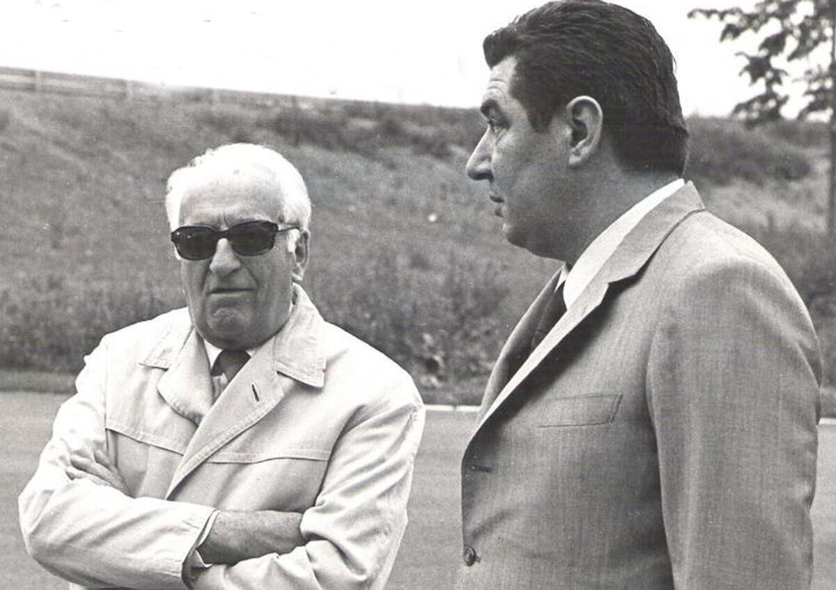 Enzo Ferrari and Franco Gozzi.