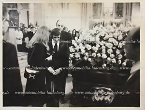 Jackie Stewart and his wife Helen at the funeral of François Cevert at St Pierre de Neuilly Church in Paris, France, 11th October 1973.