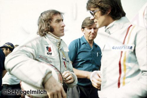Jackie Stewart, Ken Tyrrell and Francois Cevert.