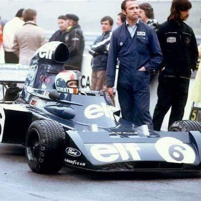 Francois Cevert in his blue Tyrrell.