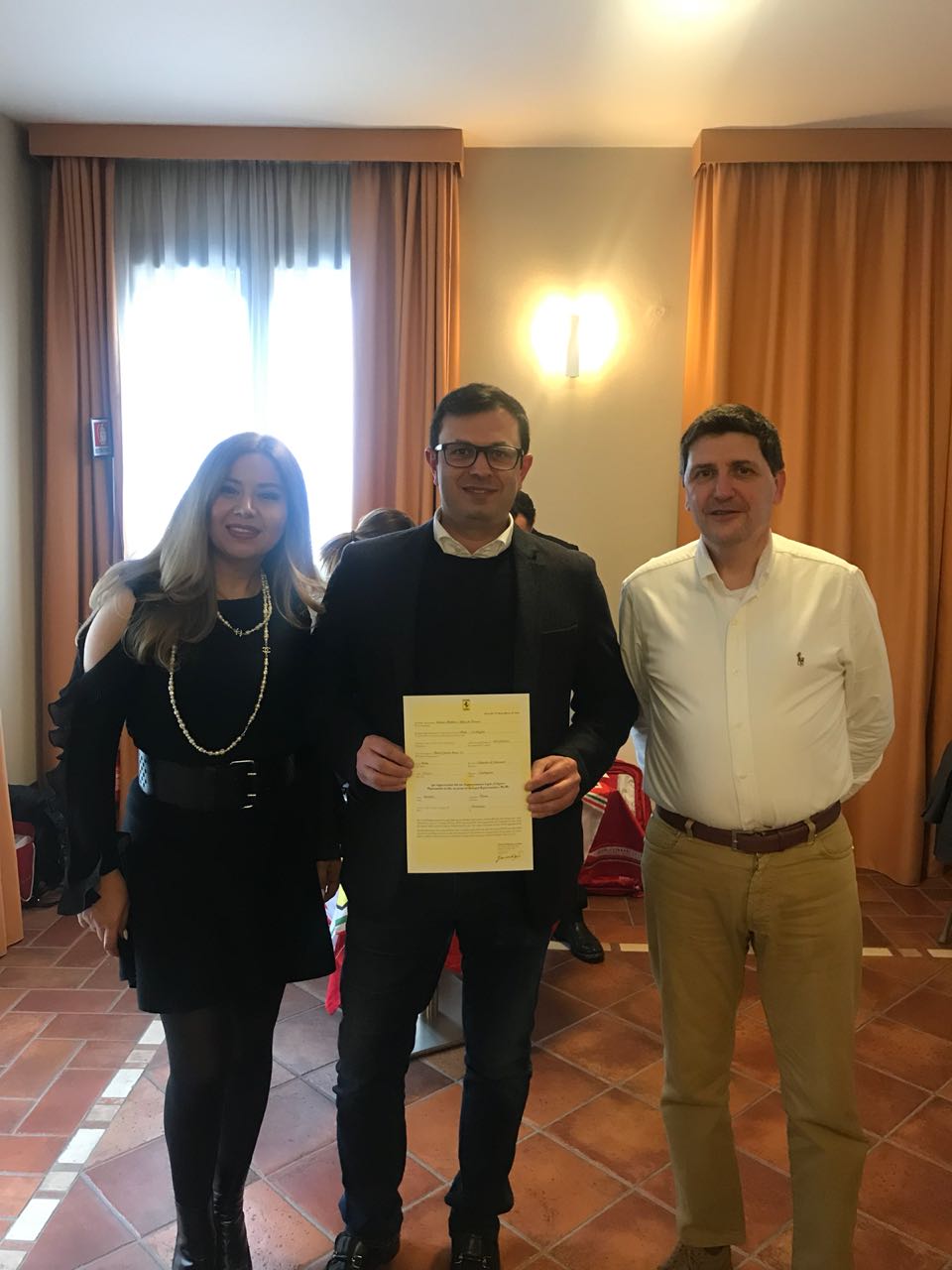 Gianluca Fatone, president of the new born SFC Baku, with two friends.