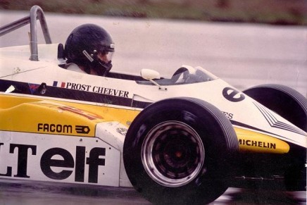 Giorgio Piola driving a Renault F1,