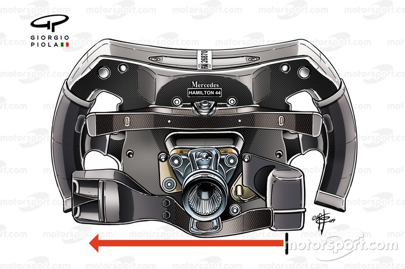 The steering wheel of Lewis Hamilton by Giorgio Piola.