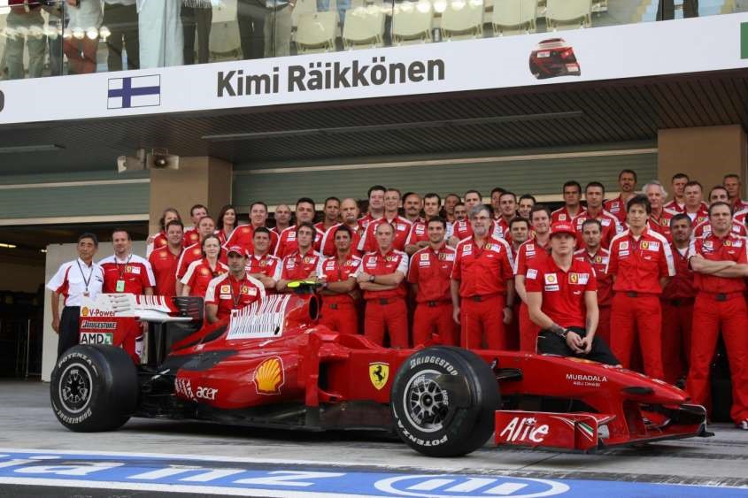 Kimi Raikkonen's farewell to Ferrari in 2009.
