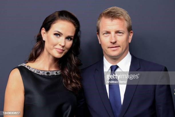 Kimi Räikkönen and his wife Minttu Räikkönen attend the "No time to die" premiere during the 17th Zurich Film Festival at Kino Corso on September 28, 2021 in Zurich, Switzerland. 