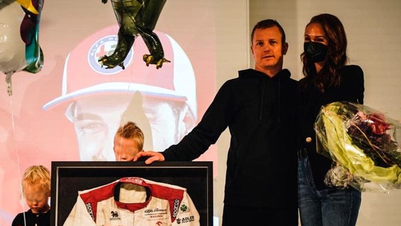 Kimi Raikkonen and family at the F1 farewell party.