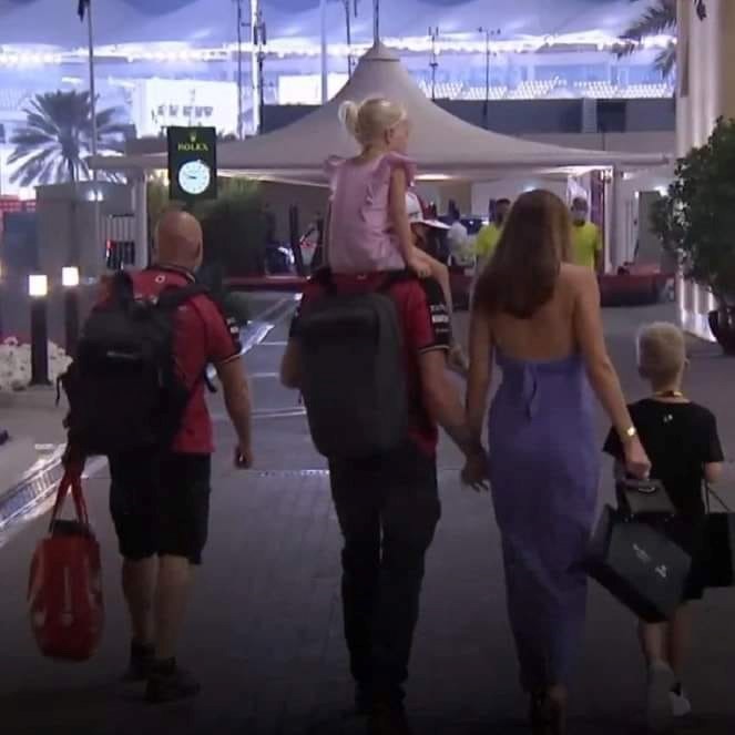 Kimi Raikkonen with his family.