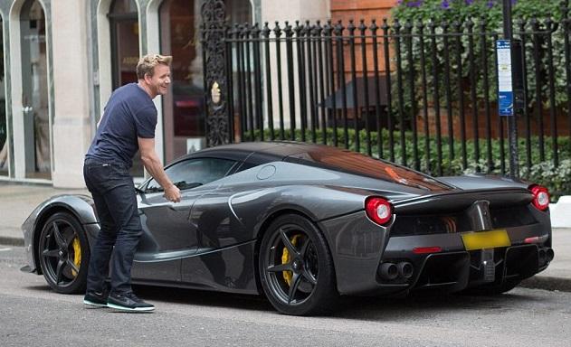 Gordon Ramsay with his Ferrari
