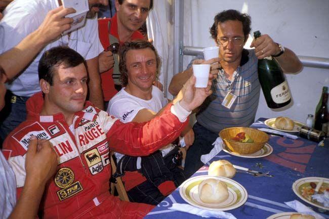 Patrick Tambay, Rene Arnoux and Mauro Forghieri.