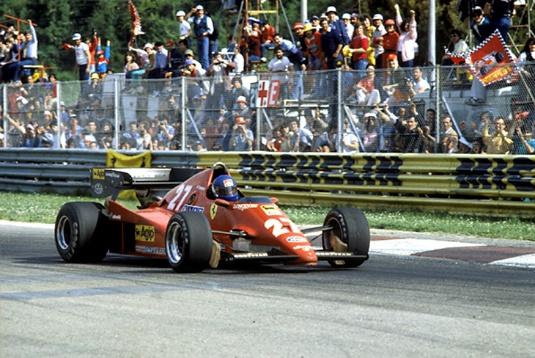 Patrick Tambay driving his Ferrari at Imola in 1983.