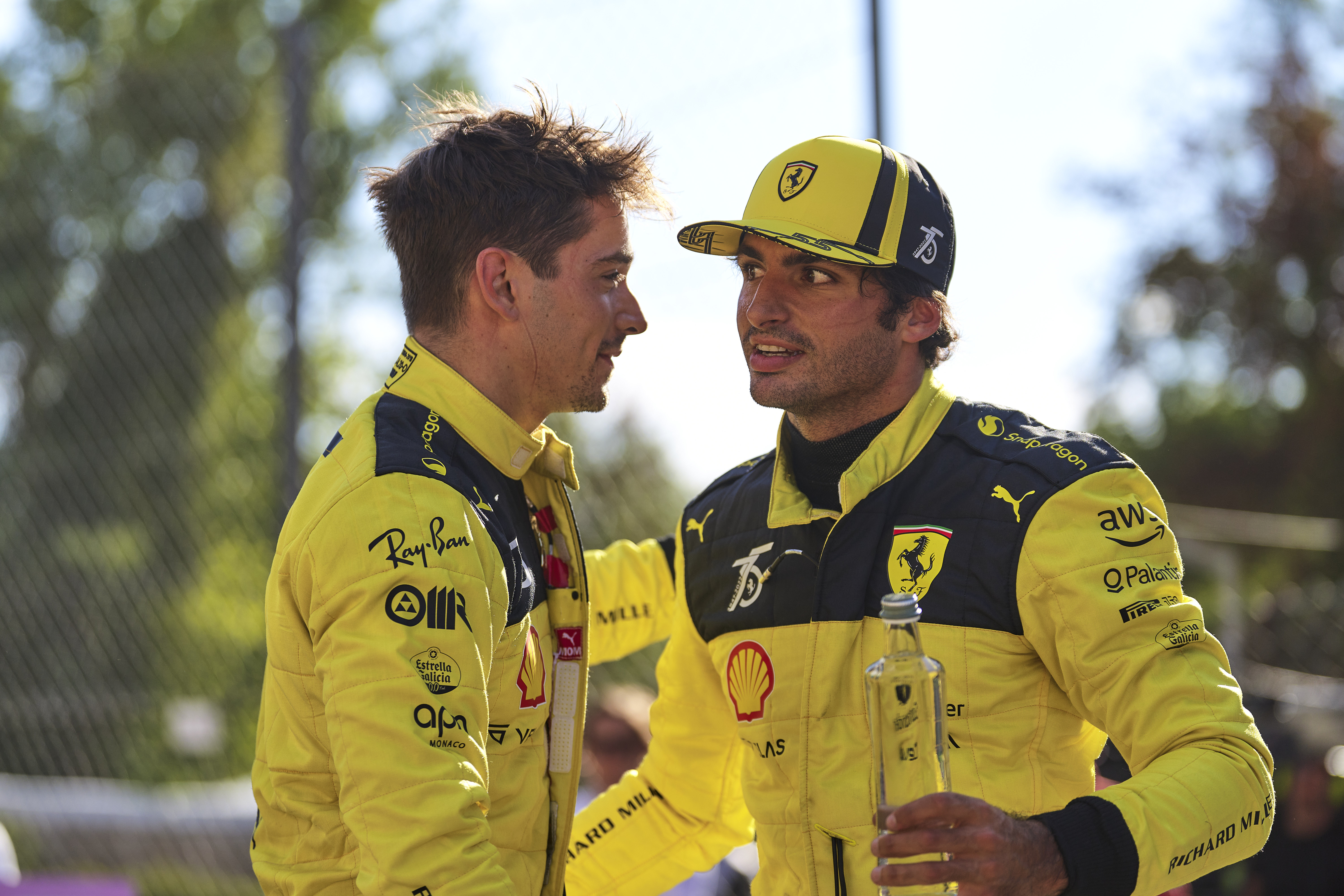 Charles Leclerc and Carlos Sainz at the Monza’s qualifying.