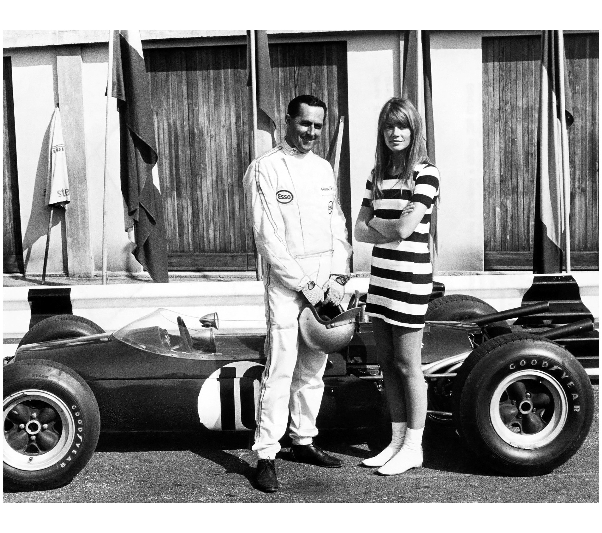 Francoise Hardy and Jack Brabham in 1966.