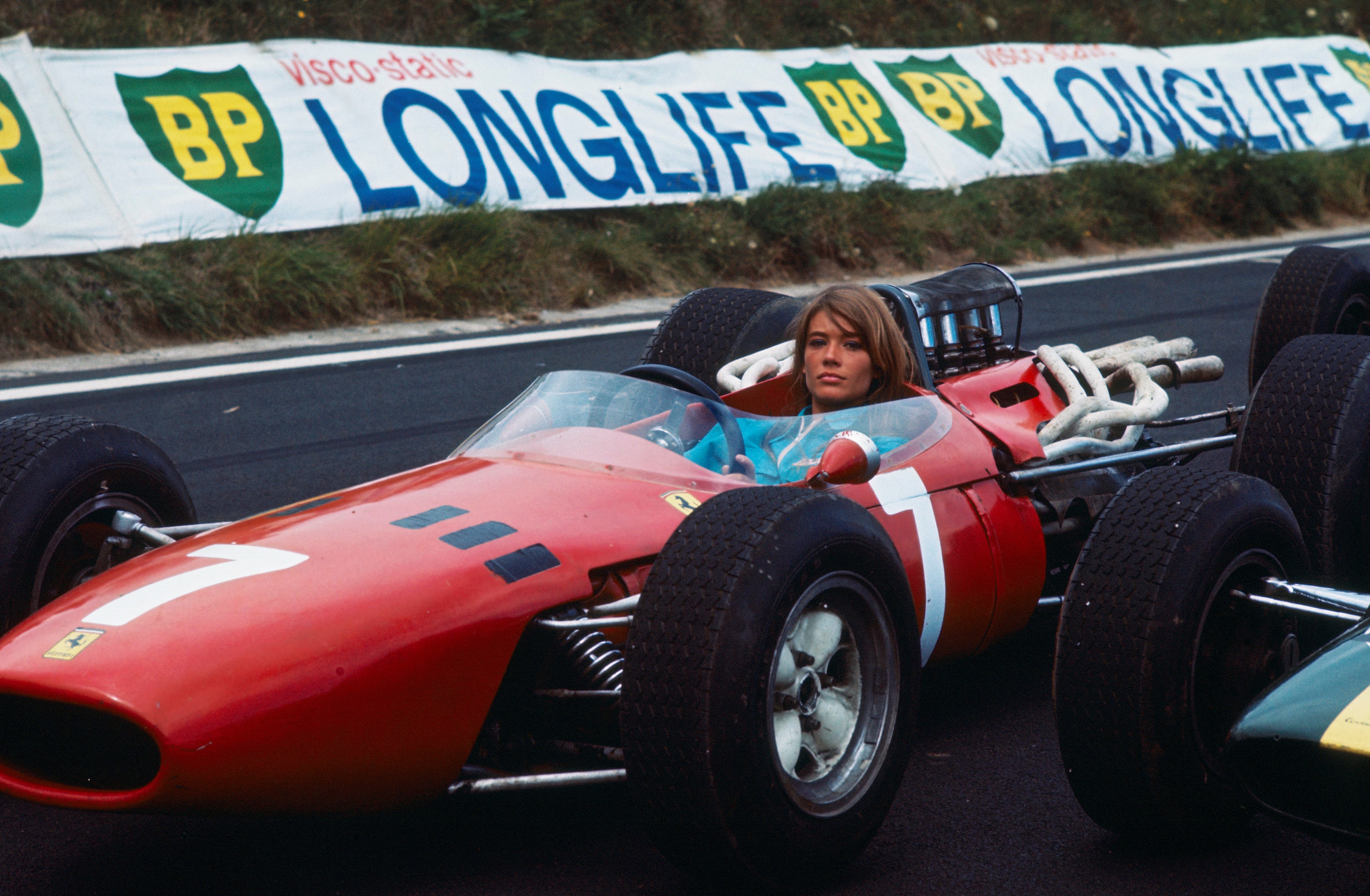 Françoise Hardy in a Ferrari.