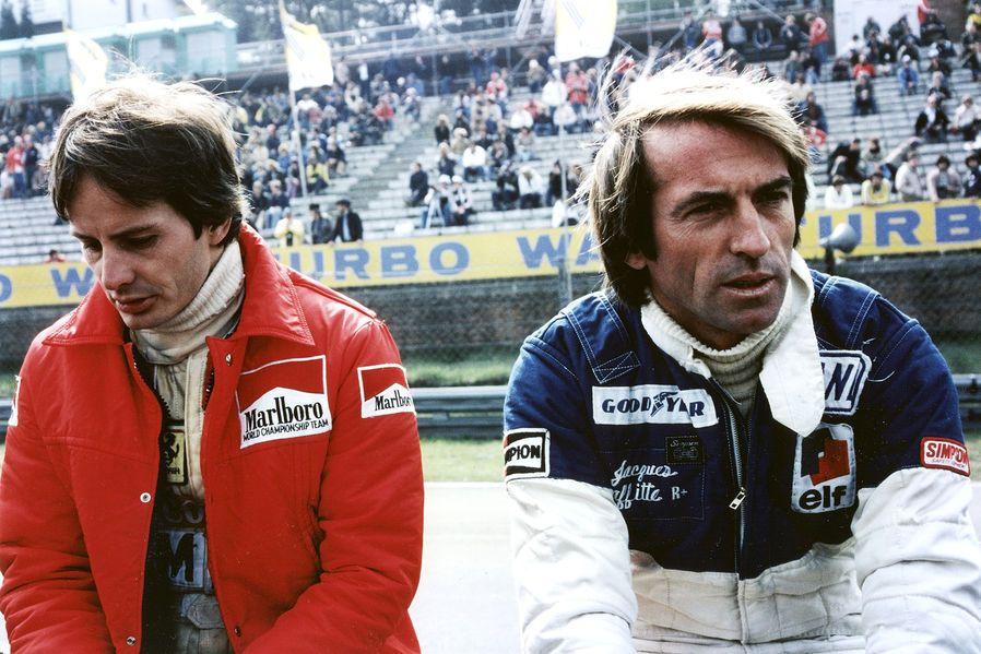 Jacques Laffite with Gilles Villeneuve.
