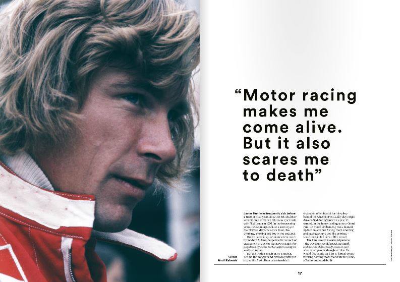 James Hunt in a magazine.