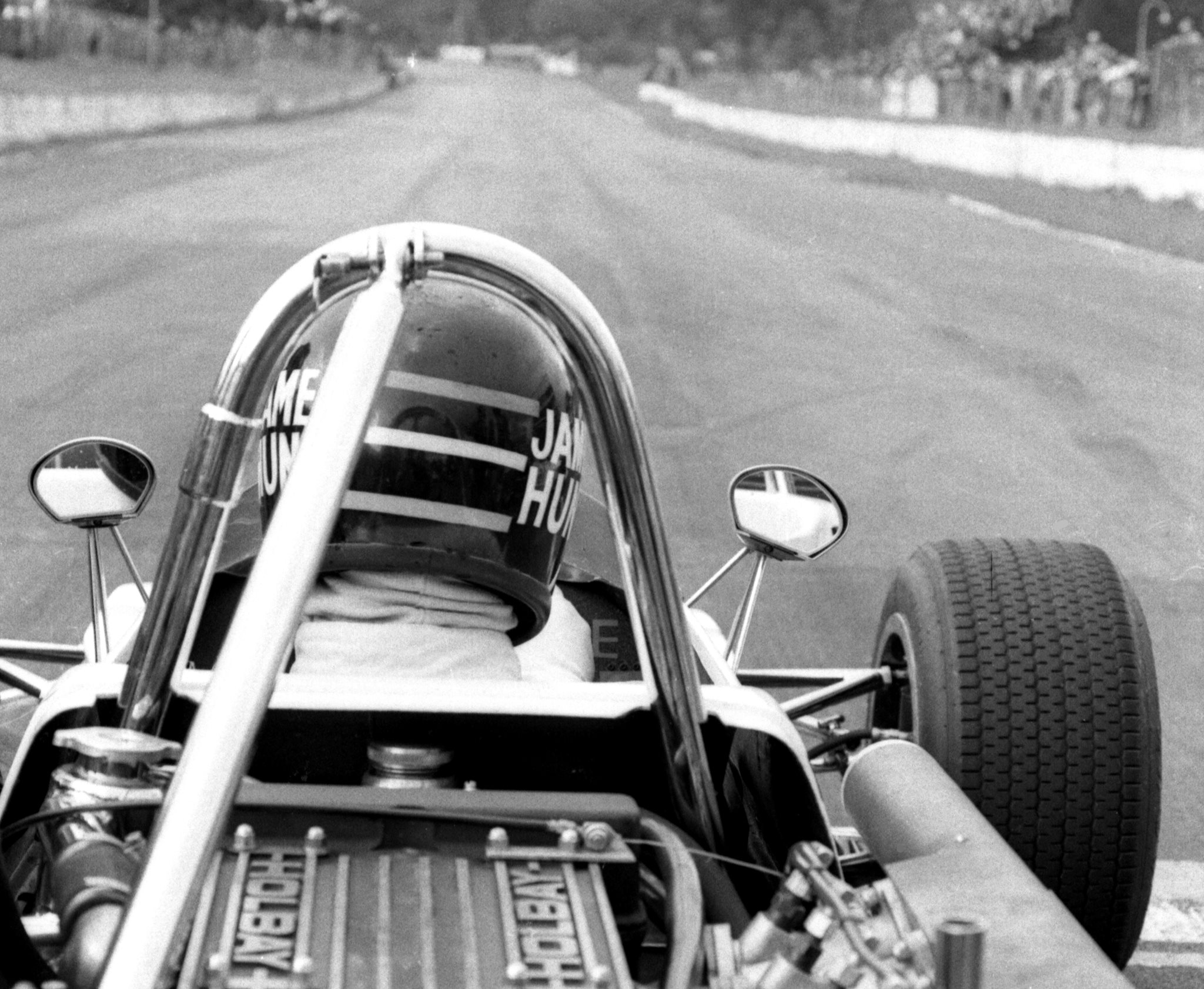 James Hunt in his racing car.