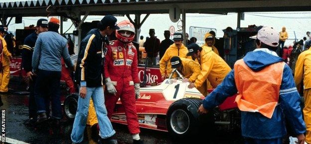 After just two laps, Lauda, who later admitted to being 