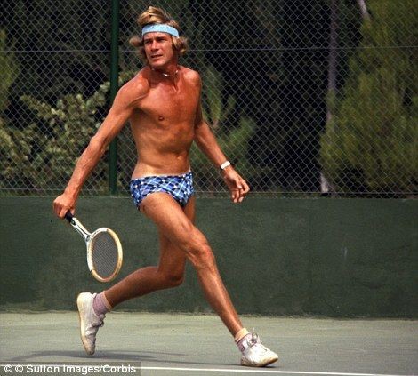 James Hunt playing tennis.