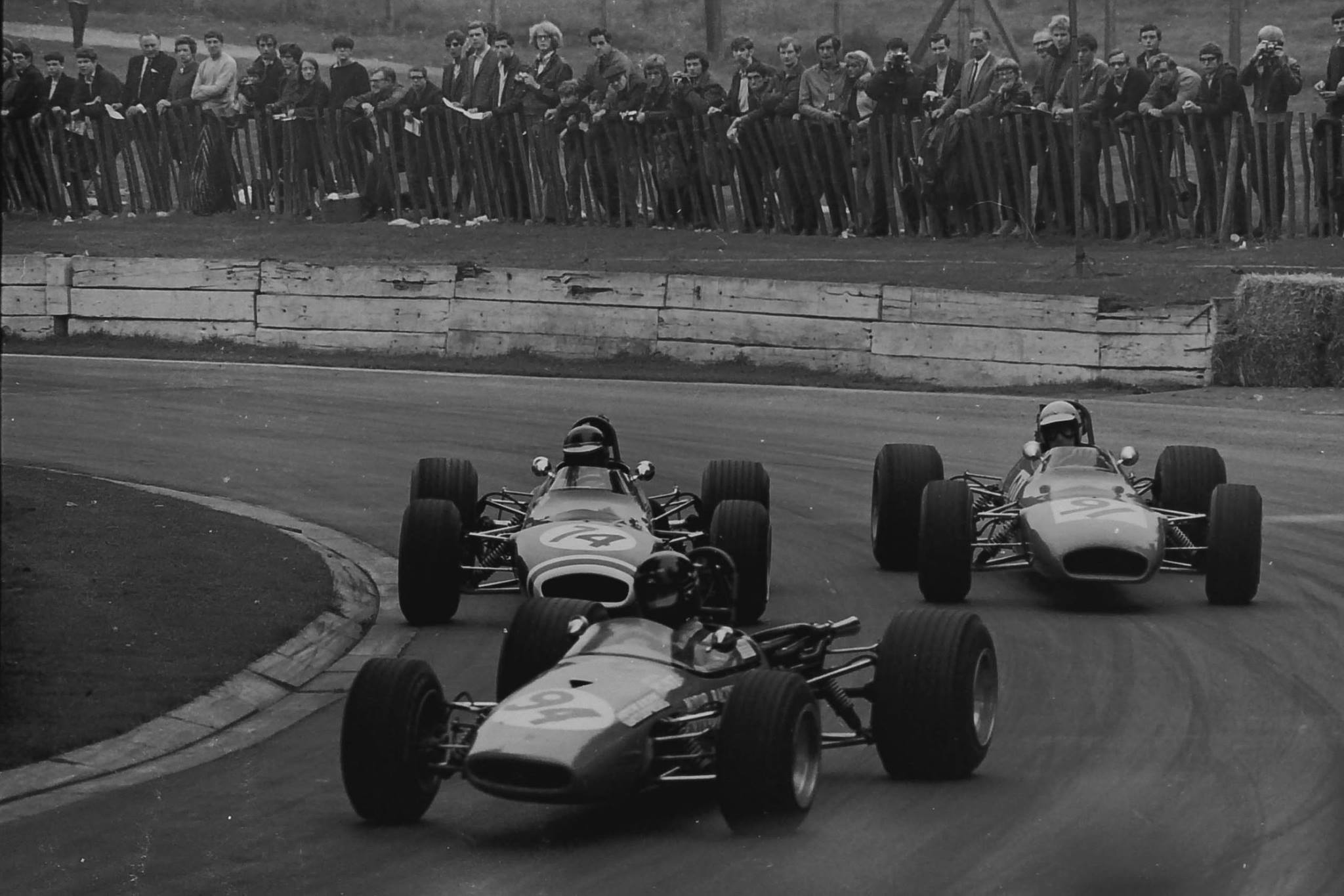 James Hunt driving a Lotus 59 in Formula 3 in 1969 at Crystal Palace.
