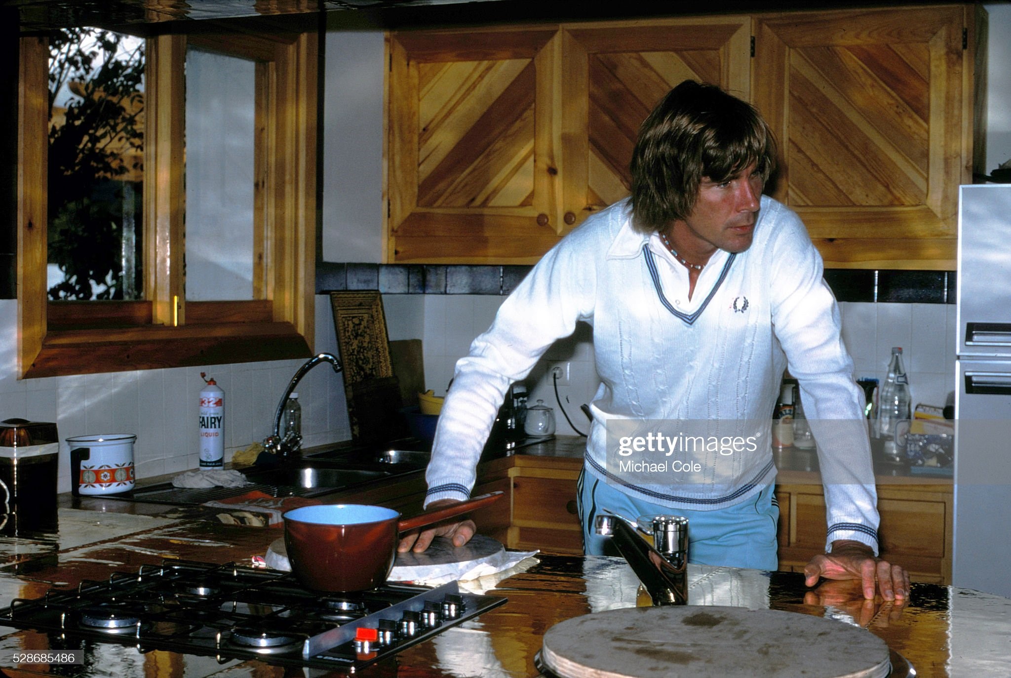 James Hunt relaxing at home in Spain, February 1979. 