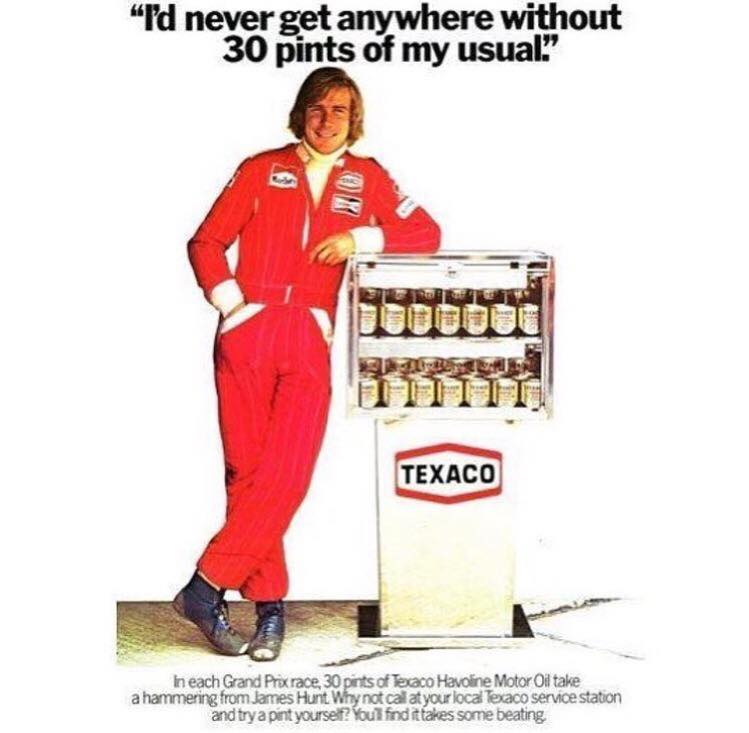 James Hunt in a Texaco ad.