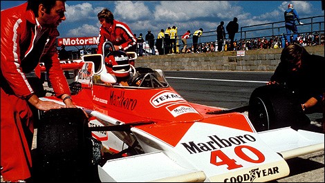 The first F1 race for Villeneuve at the British Grand Prix in July 1977 at Silverstone.