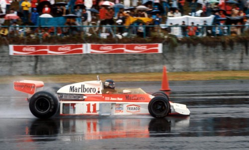 James Hunt, McLaren, at Fuji.