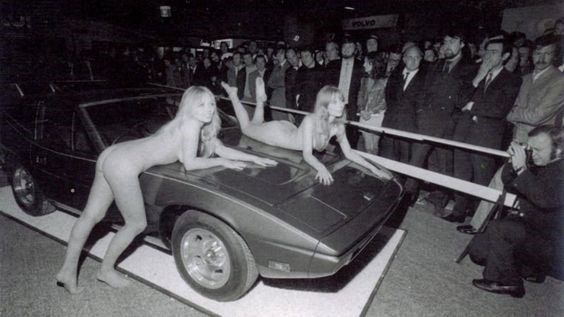 Susan also modelled nude draped over the TVR's at the motor show...