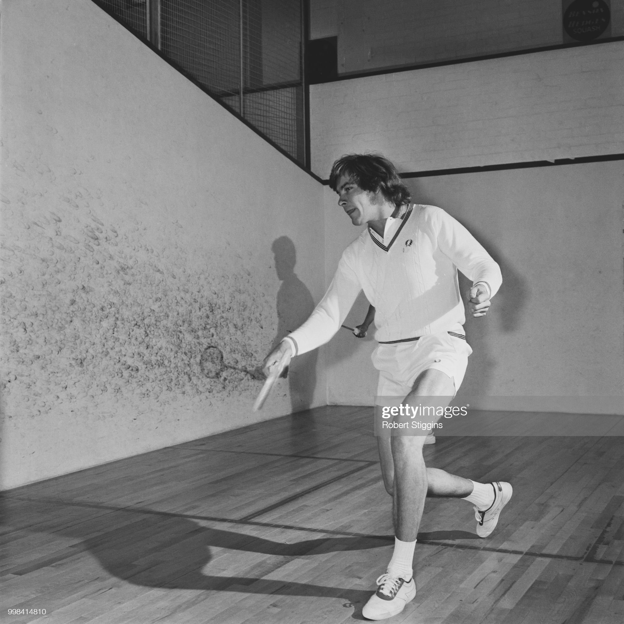 James Hunt pictured playing a game of squash to keep fit on 21st December 1973. 