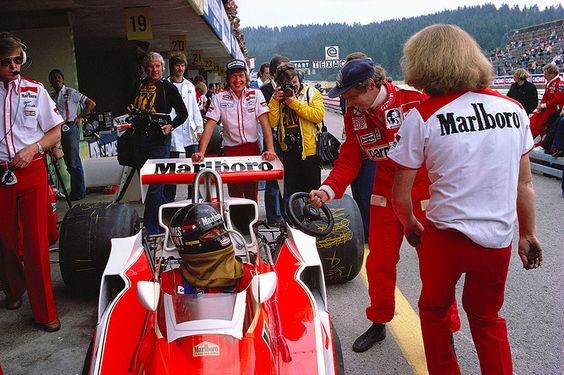 James Hunt and Niki Lauda, Austria, on 14 August 1977.