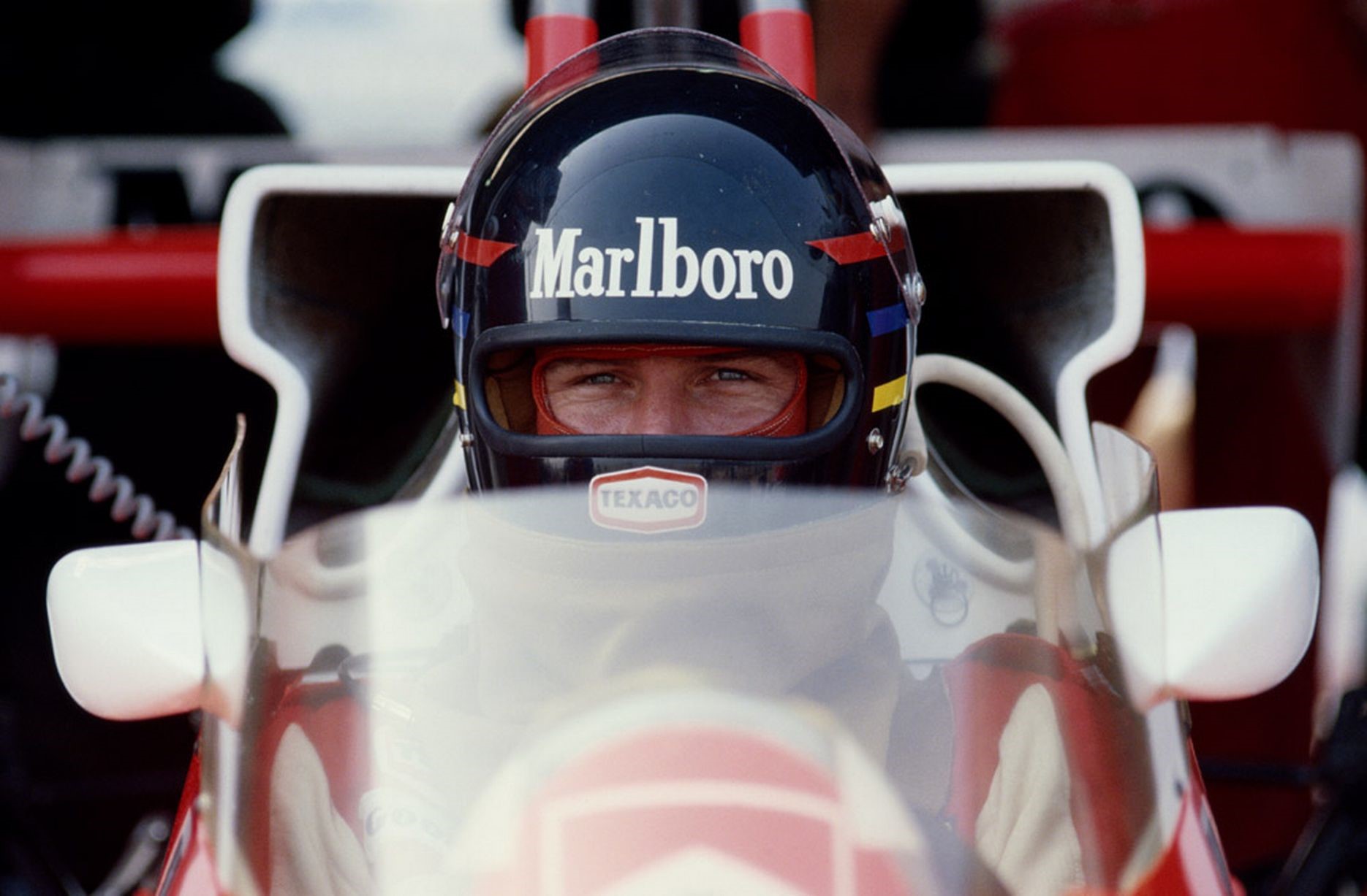 James Hunt sits aboard Marlboro Team McLaren M26 Ford during the British Grand Prix on 16 July 1978. 