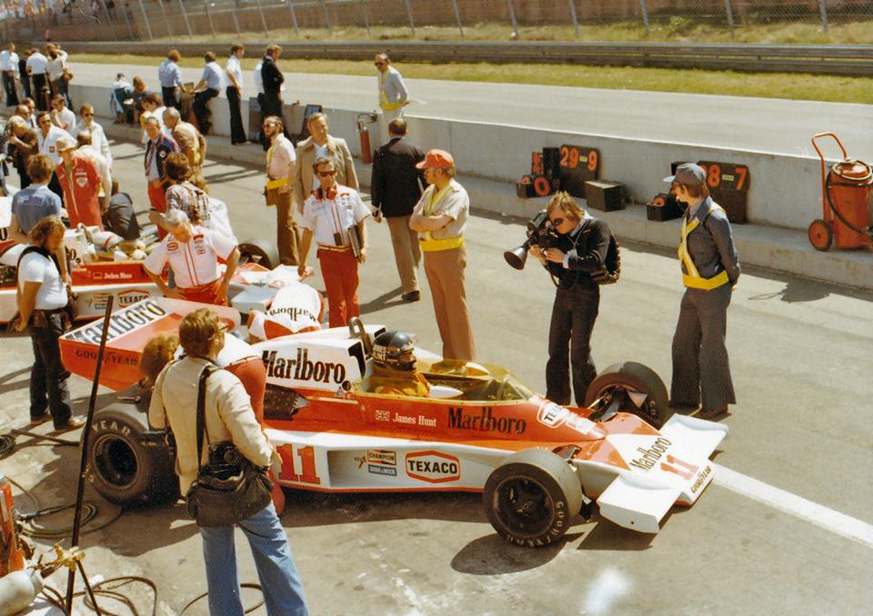 James Hunt, McLaren, in 1976.