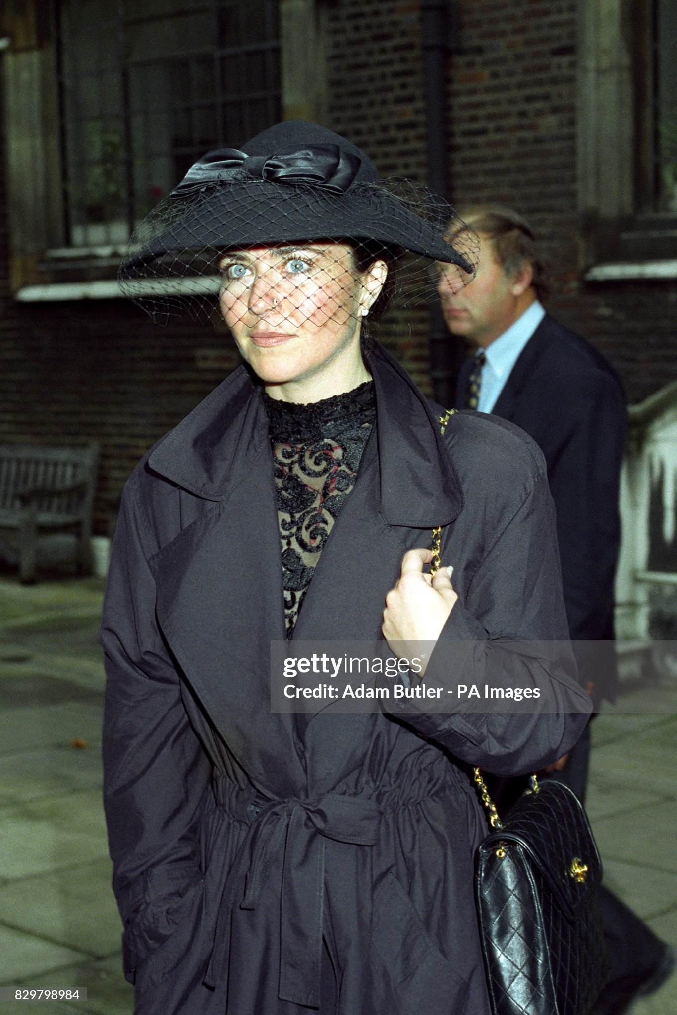 Actress photographer Koo Stark leaving St James’ Church, Piccadilly, following a memorial service for former Formula 1 World Champion James Hunt on 29 September 1993. 