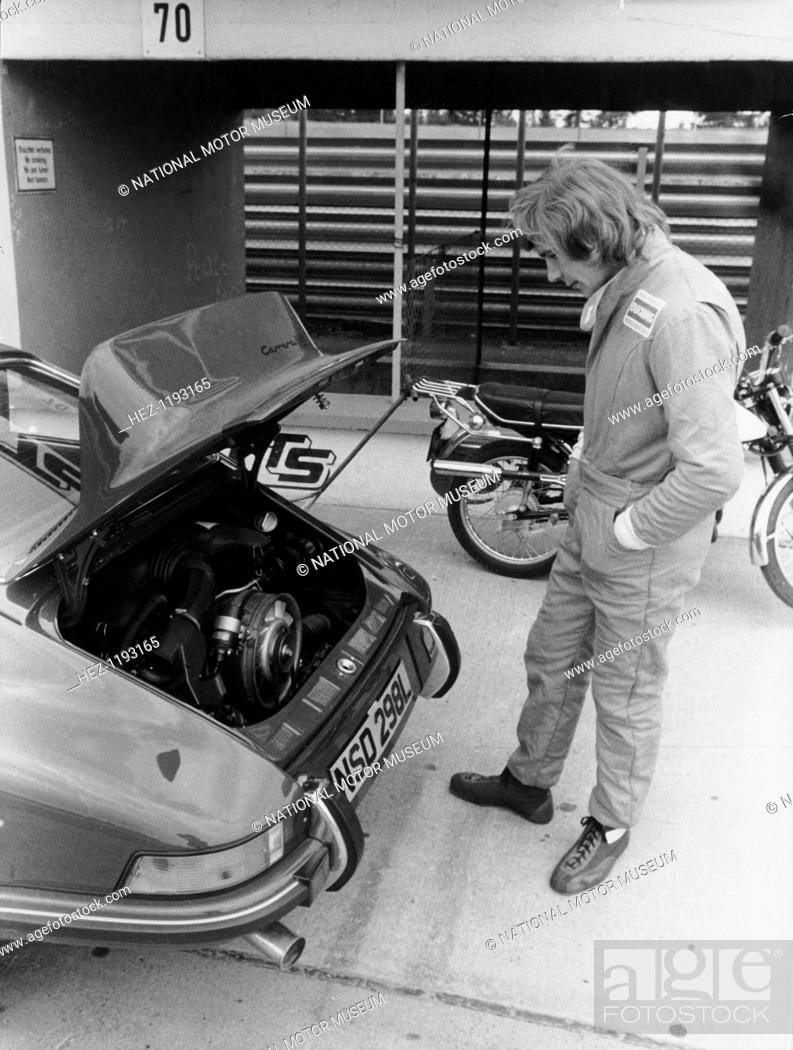 James Hunt with a Porsche c1972-c1973. 