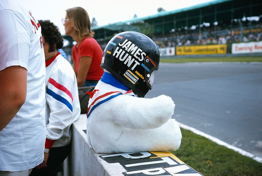 James Hunt's helmet at Brands Hatch in 1974. 