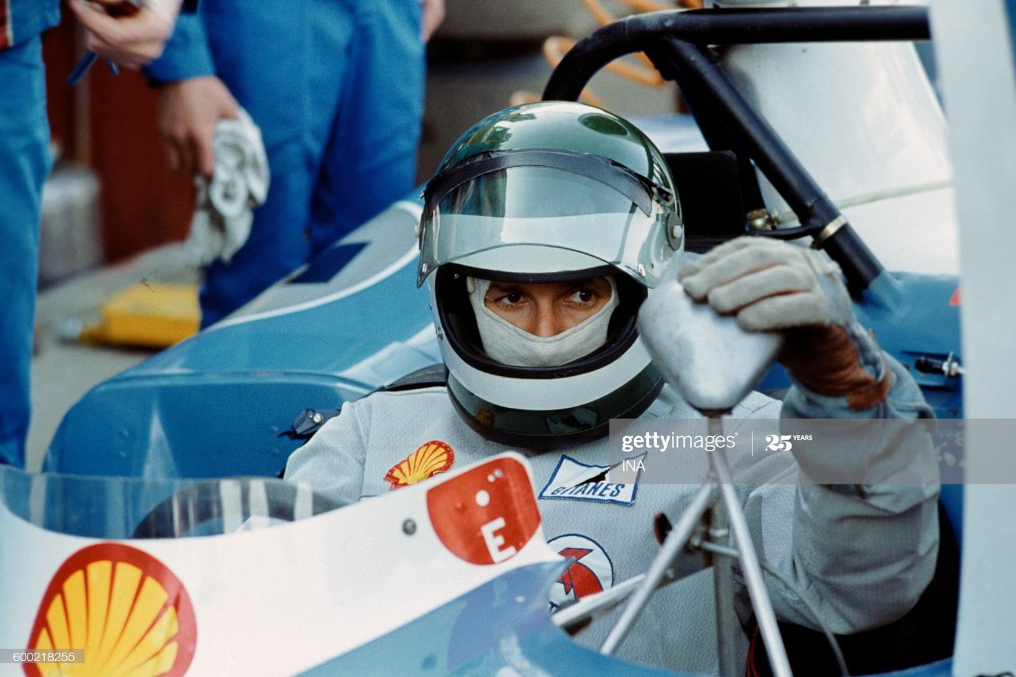 Jean Pierre Beltoise in a racing car.