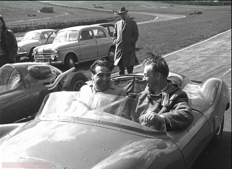John Cooper in a racing car.