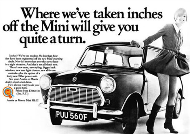 The ad of a Mini.
