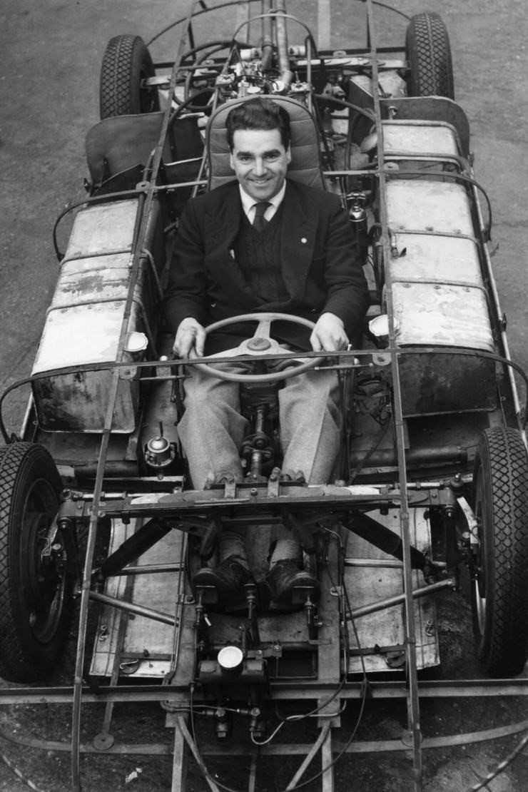 John Cooper in one of his cars.