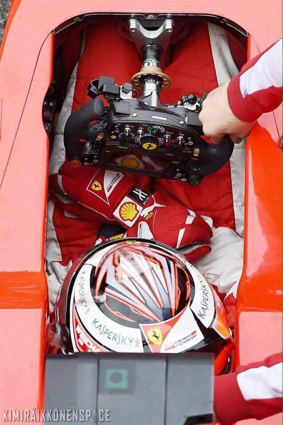 Kimi Raikkonen in his Ferrari.