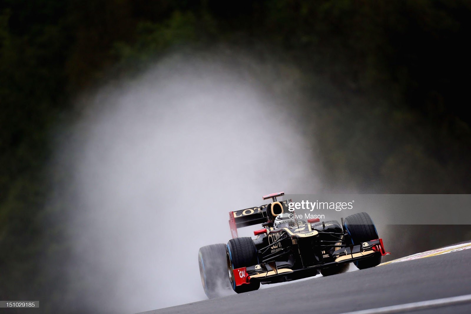 Kimi Raikkonen, Lotus, drives during practice for the Belgian Grand Prix at the Circuit of Spa Francorchamps on August 31, 2012.