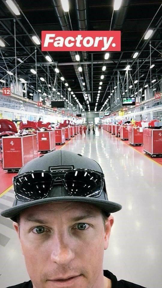 Kimi Raikkonen at the Ferrari factory.