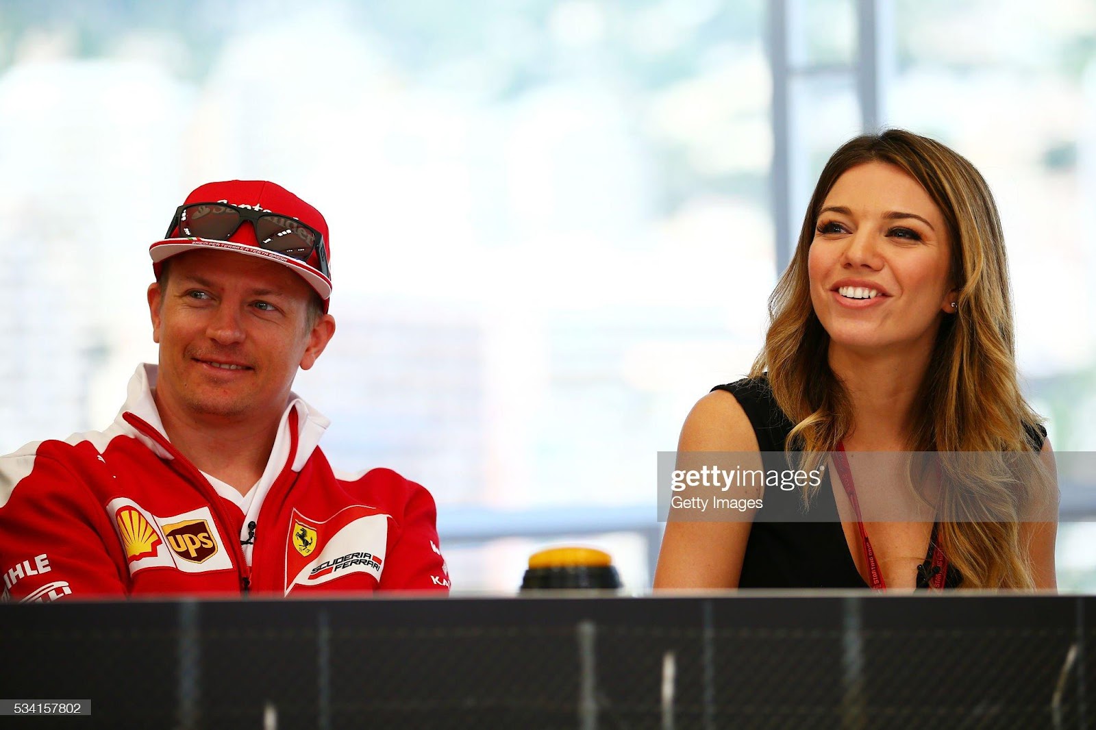 Kimi Raikkonen, Ferrari, with Federica Masolin, Sky F1 Italy, at the Shell F1 quiz during the F1 Grand Prix of Monaco at Circuit de Monaco on May 27, 2016 in Monte-Carlo.
