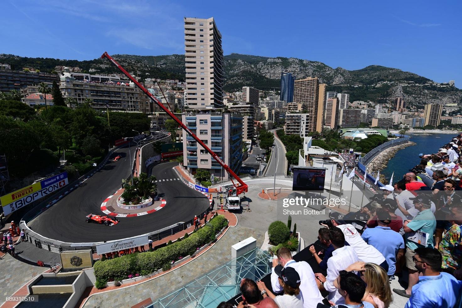 Kimi Raikkonen driving the (7) Scuderia Ferrari SF70H rounds the hairpin during the Monaco F1 Grand Prix at Circuit de Monaco on May 28, 2017.