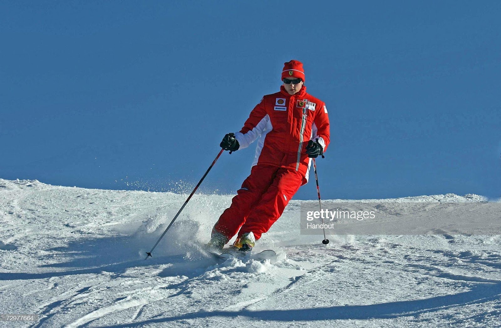 Kimi Raikkonen skiing.