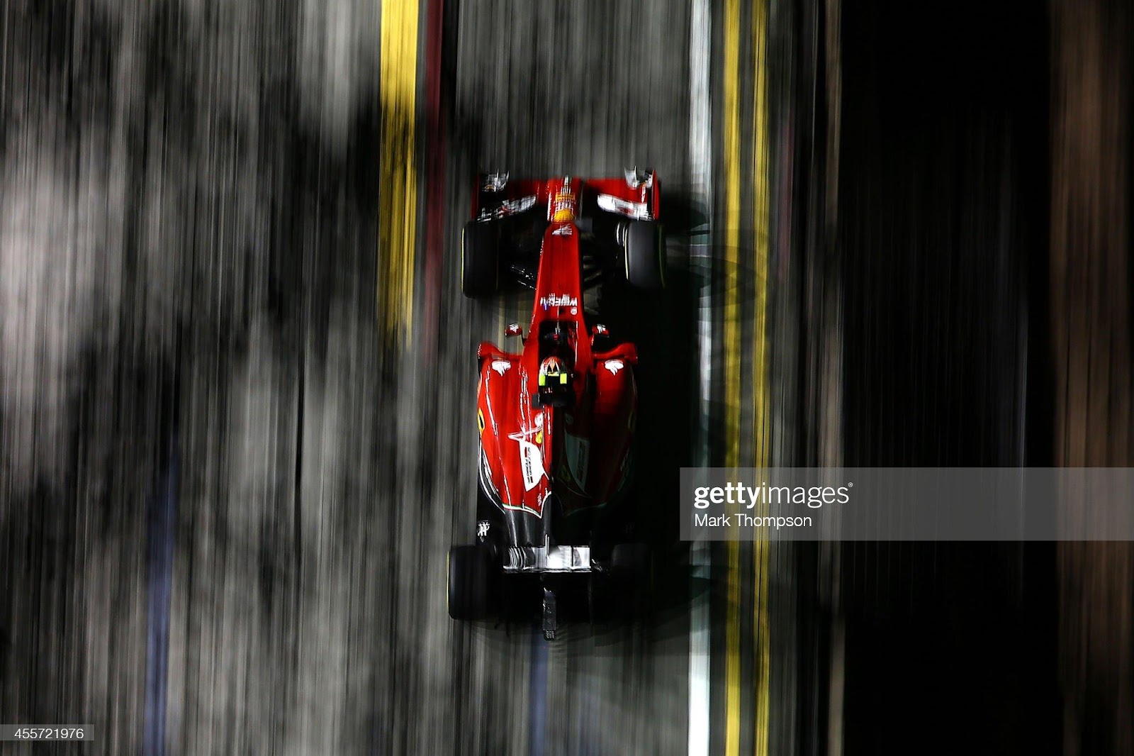 Kimi Raikkonen, Ferrari, drives during practice ahead of the Singapore F1 Grand Prix at Marina Bay Street Circuit on September 19, 2014.