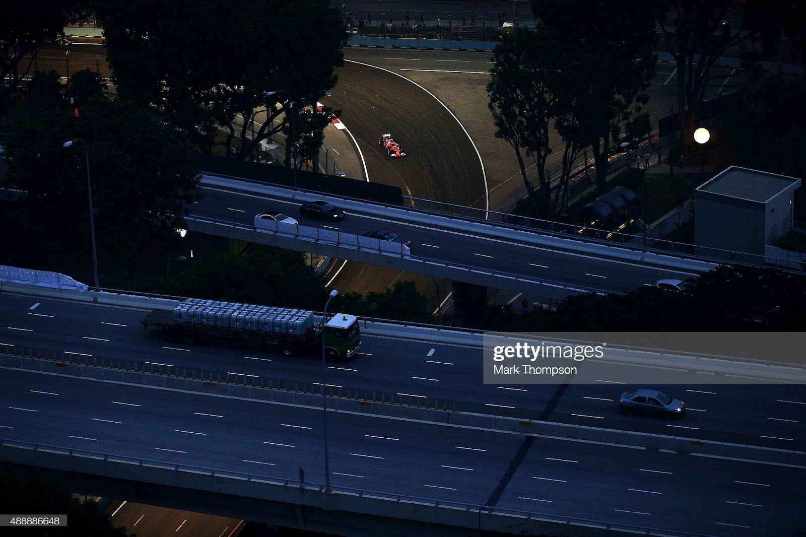 Kimi Raikkonen, Ferrari, drives during practice for the Formula One Grand Prix of Singapore at Marina Bay Street Circuit on September 18, 2015. 