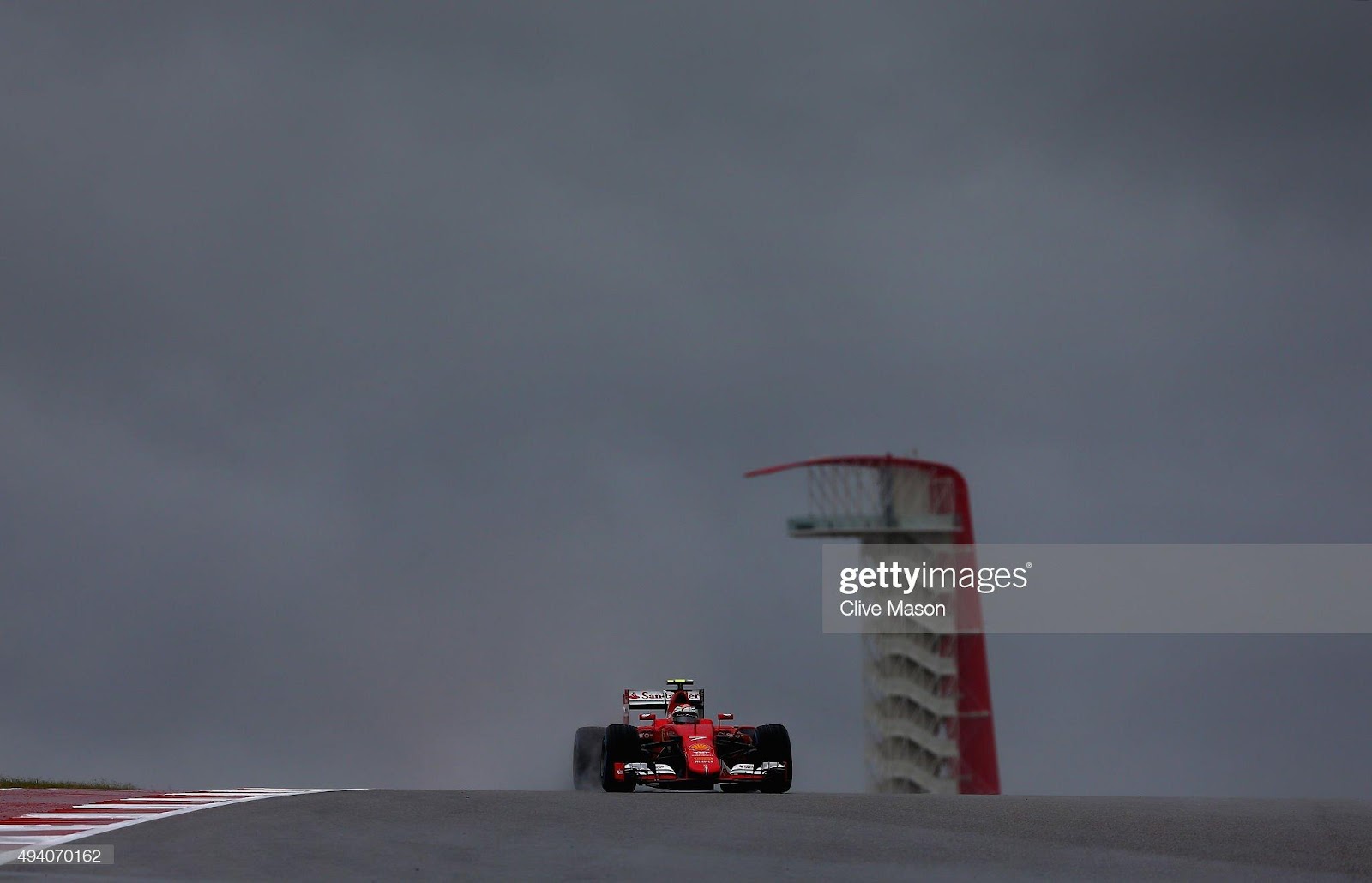 Kimi Raikkonen, Ferrari, drives during final practice for the United States F1 Grand Prix at Circuit of The Americas on October 24, 2015 in Austin, United States.
